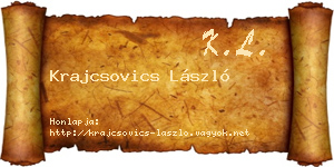 Krajcsovics László névjegykártya