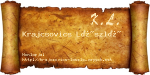 Krajcsovics László névjegykártya